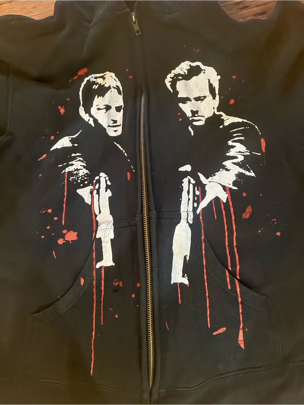 Boondock Saint Black Graphic Zip-Up Hoodie Jacket #BoondockSaints vintage